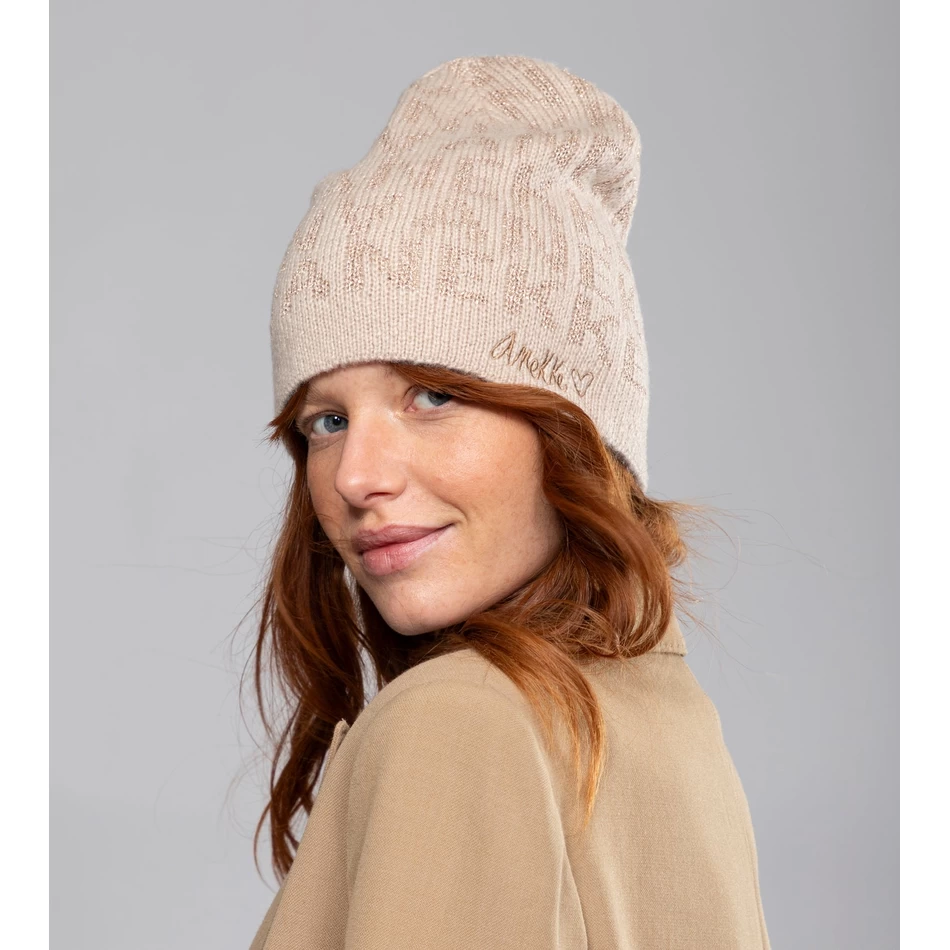 Anekke Beige Contemporary Wool Hat