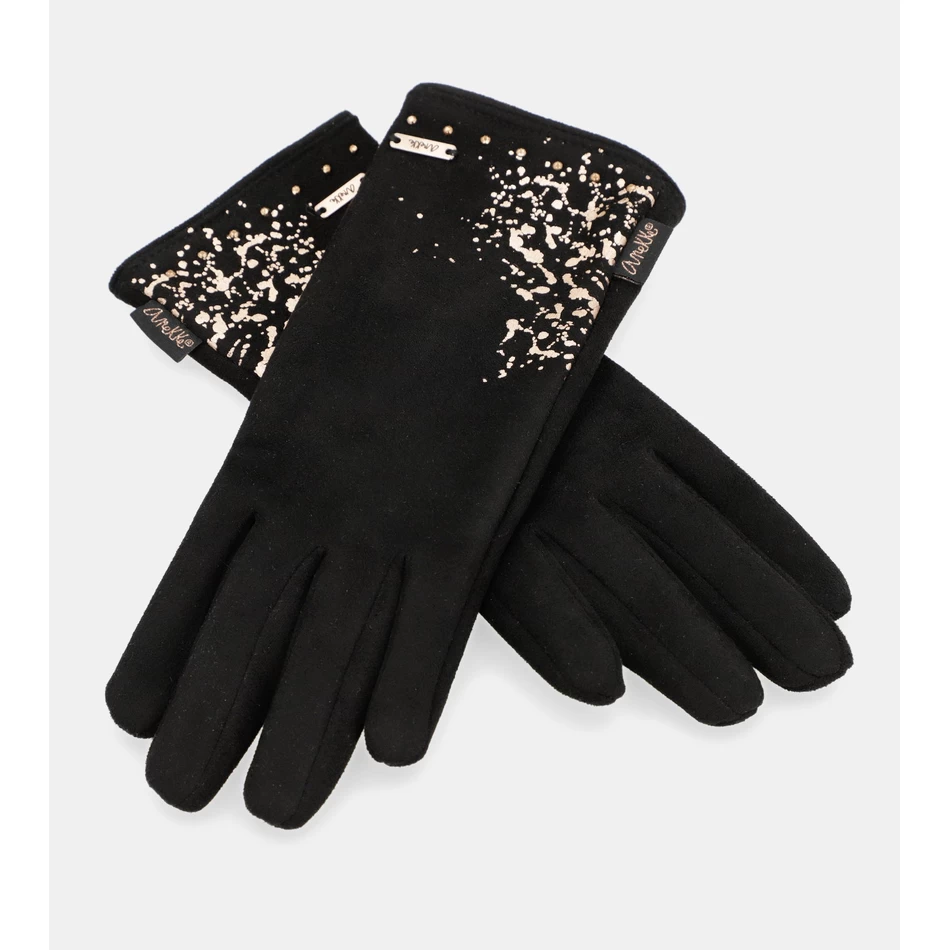 Anekke Black fleece-lined gloves