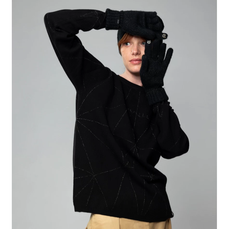 قفازات لوجومانيا سوداء من Anekke