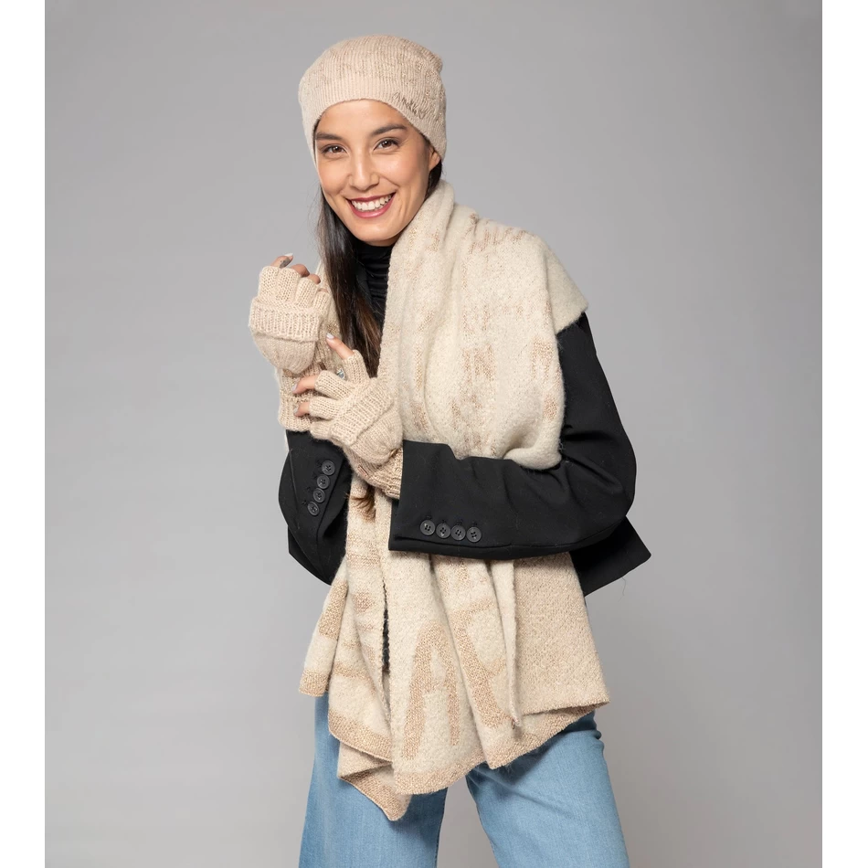 قفازات شعار Anekke باللون البيج