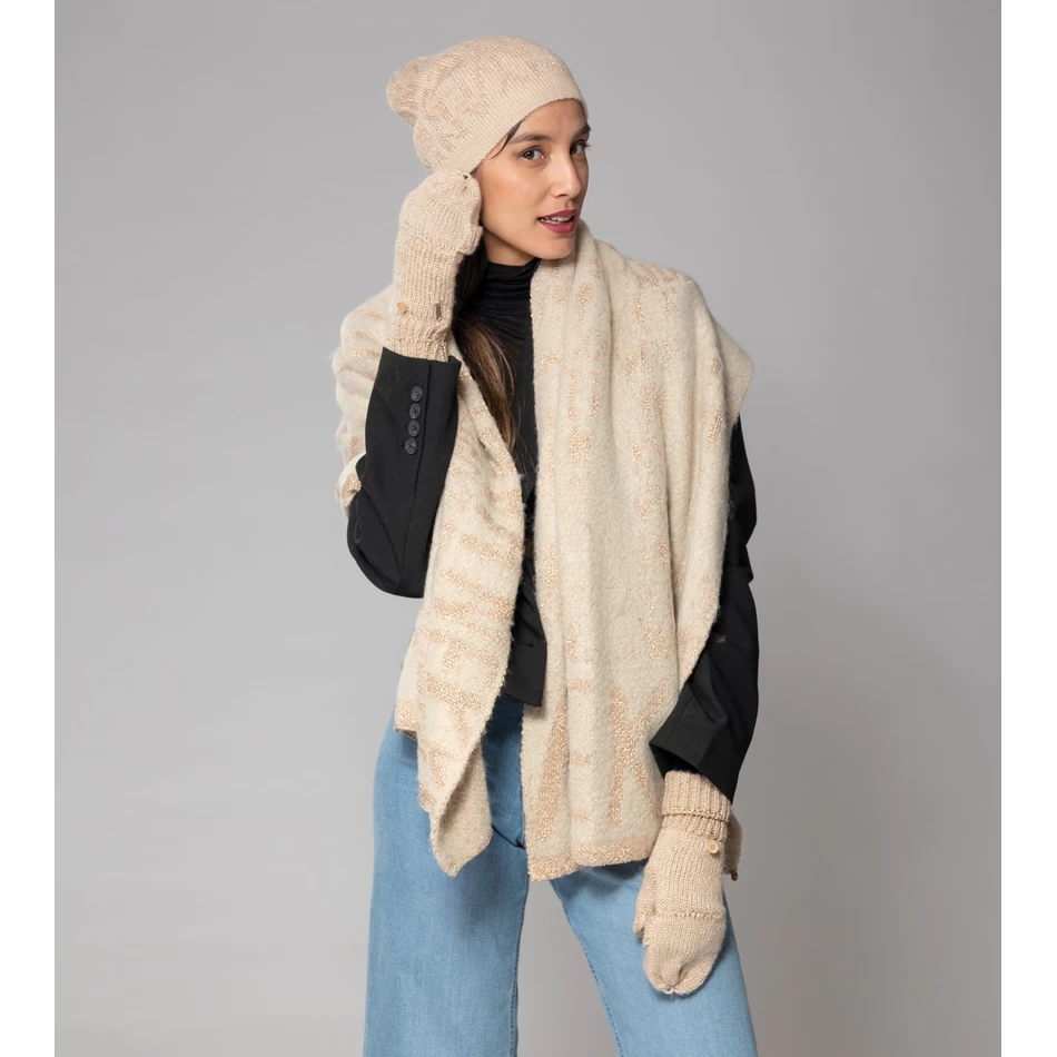 قفازات شعار Anekke باللون البيج