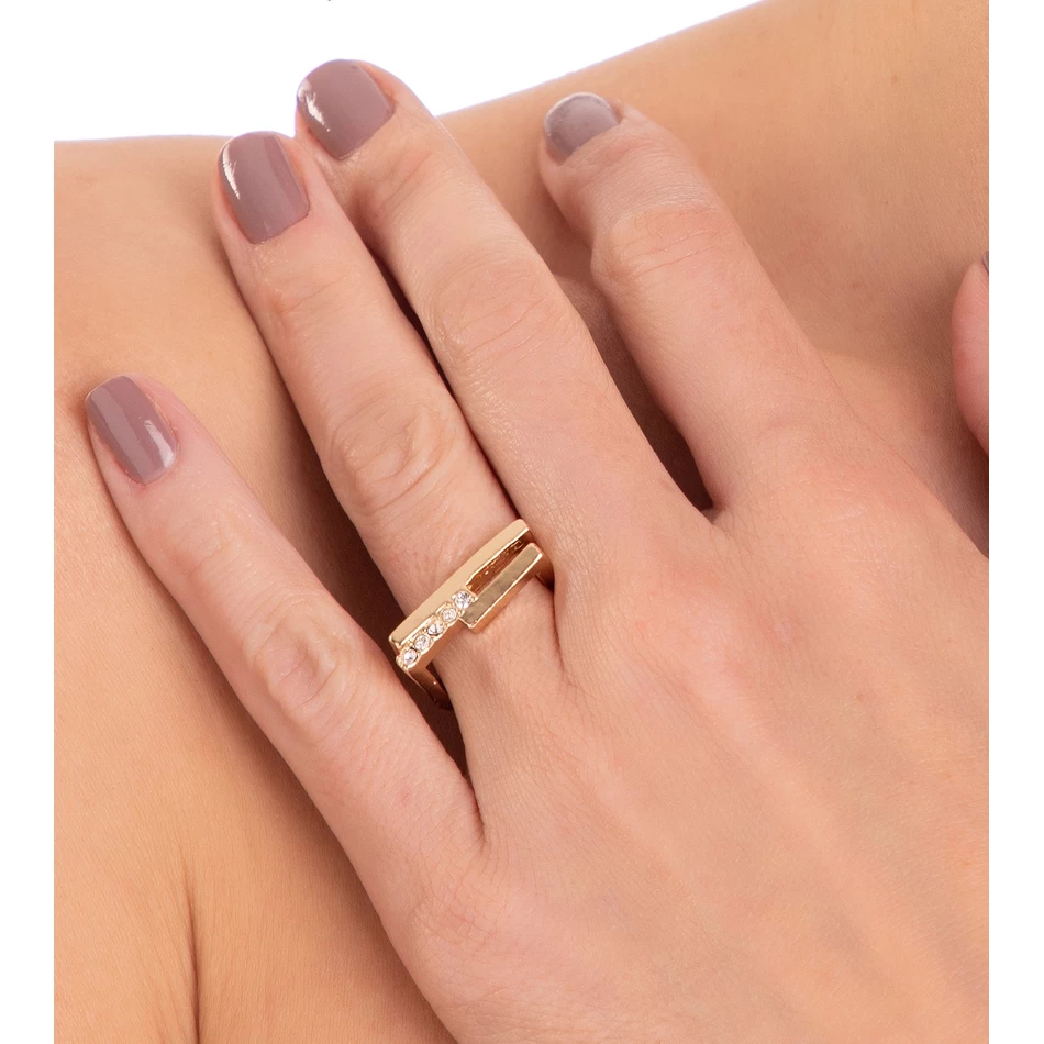 טבעת Anekke עם אבני חן מוזהבות