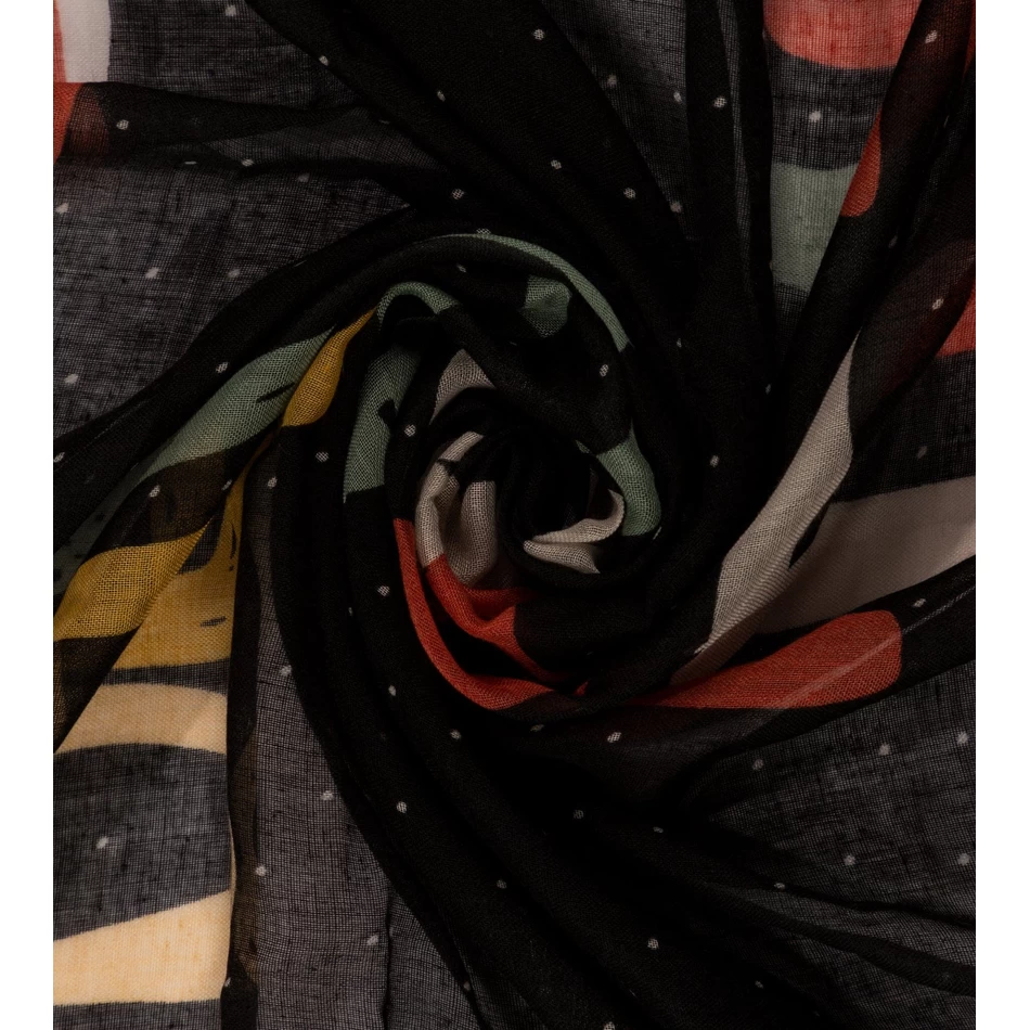 Anekke Kene Melna Apdrukāta šalle