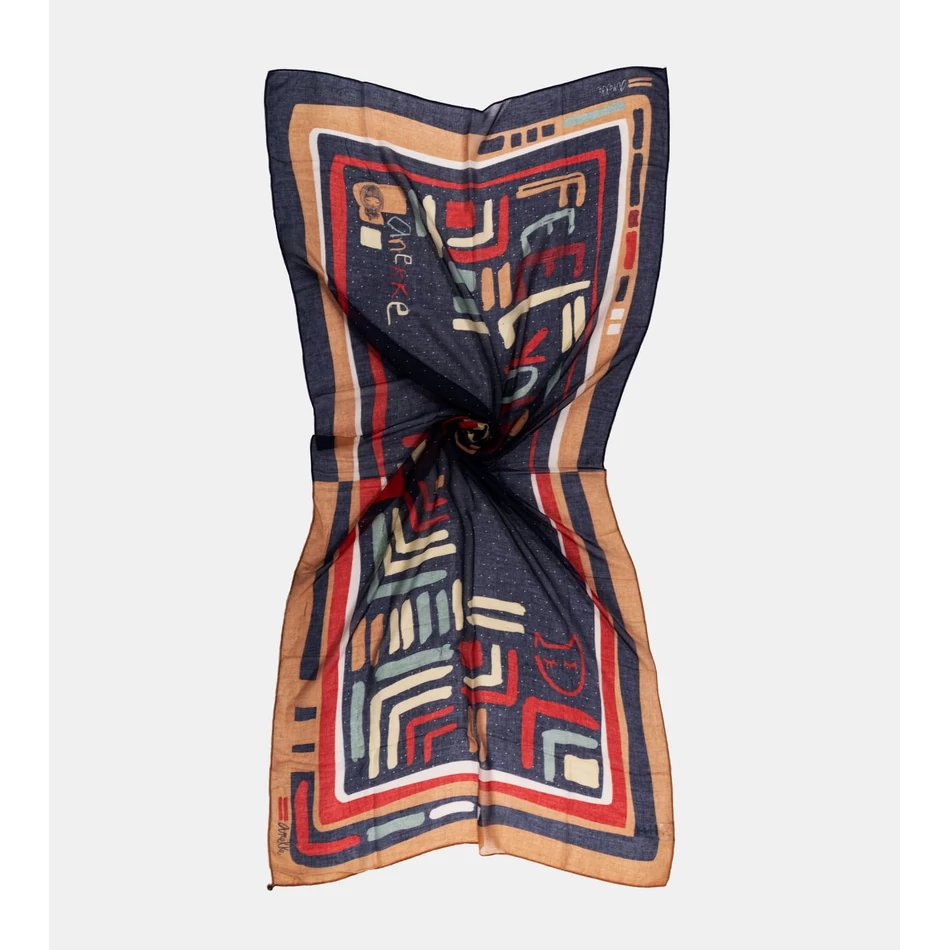 Anekke Kene Eșarfă Cu Imprimeu Bleumarin