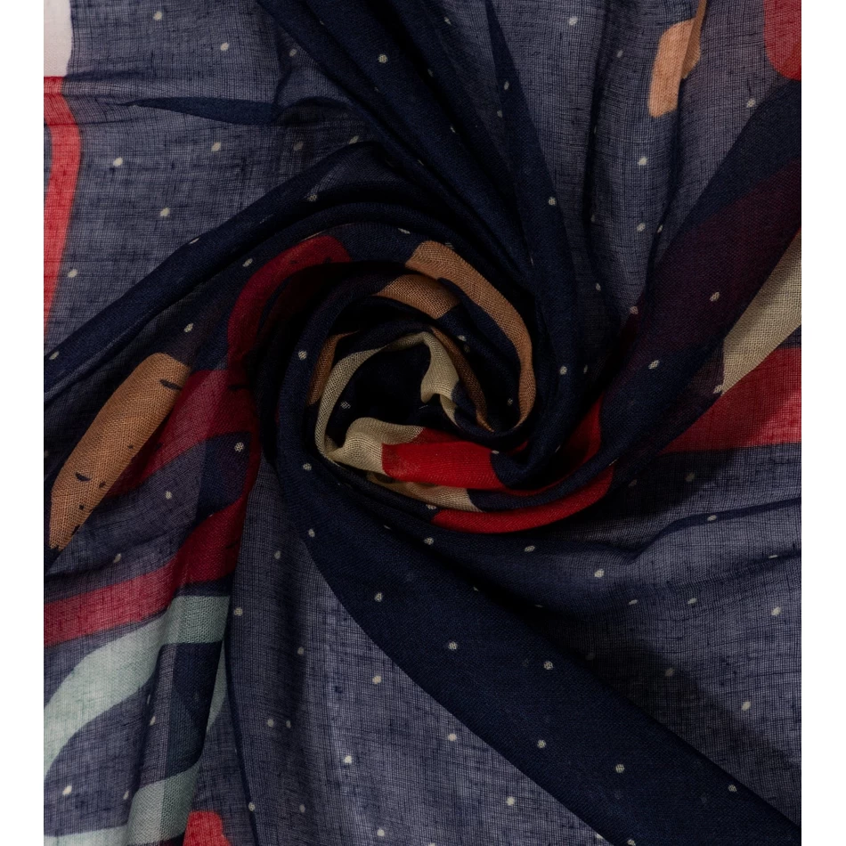 Anekke Kene Eșarfă Cu Imprimeu Bleumarin