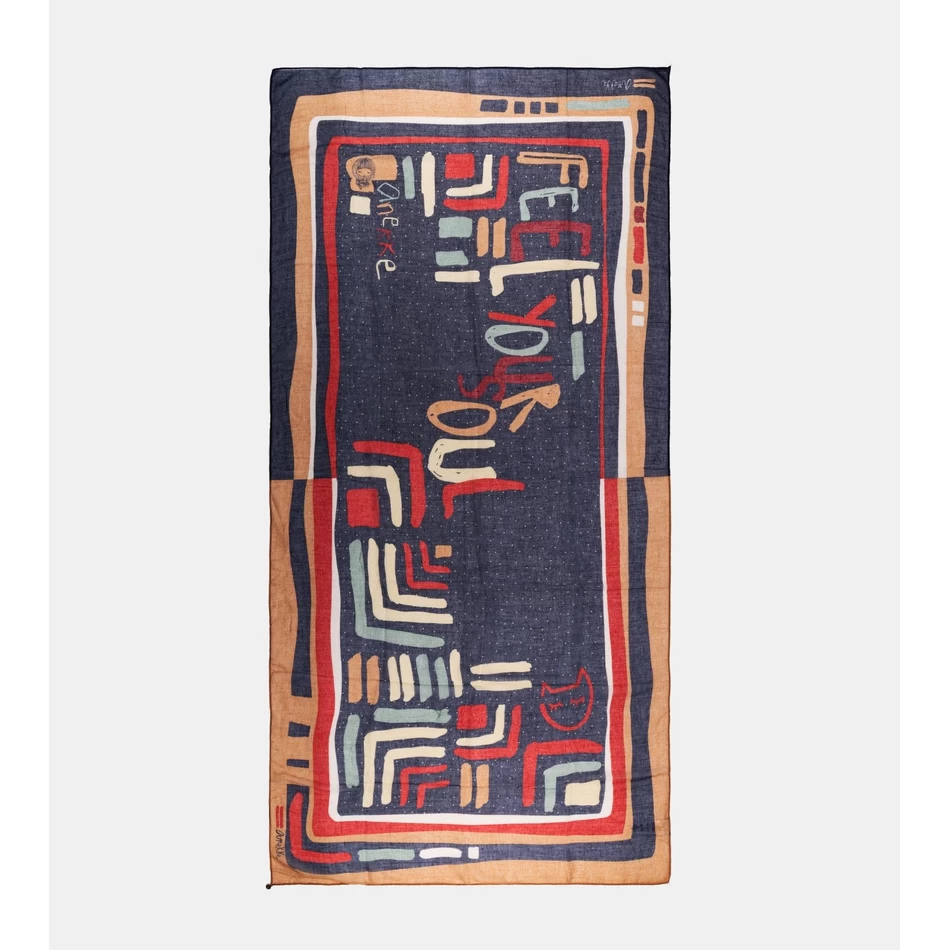 Anekke Kene navy blue printed scarf