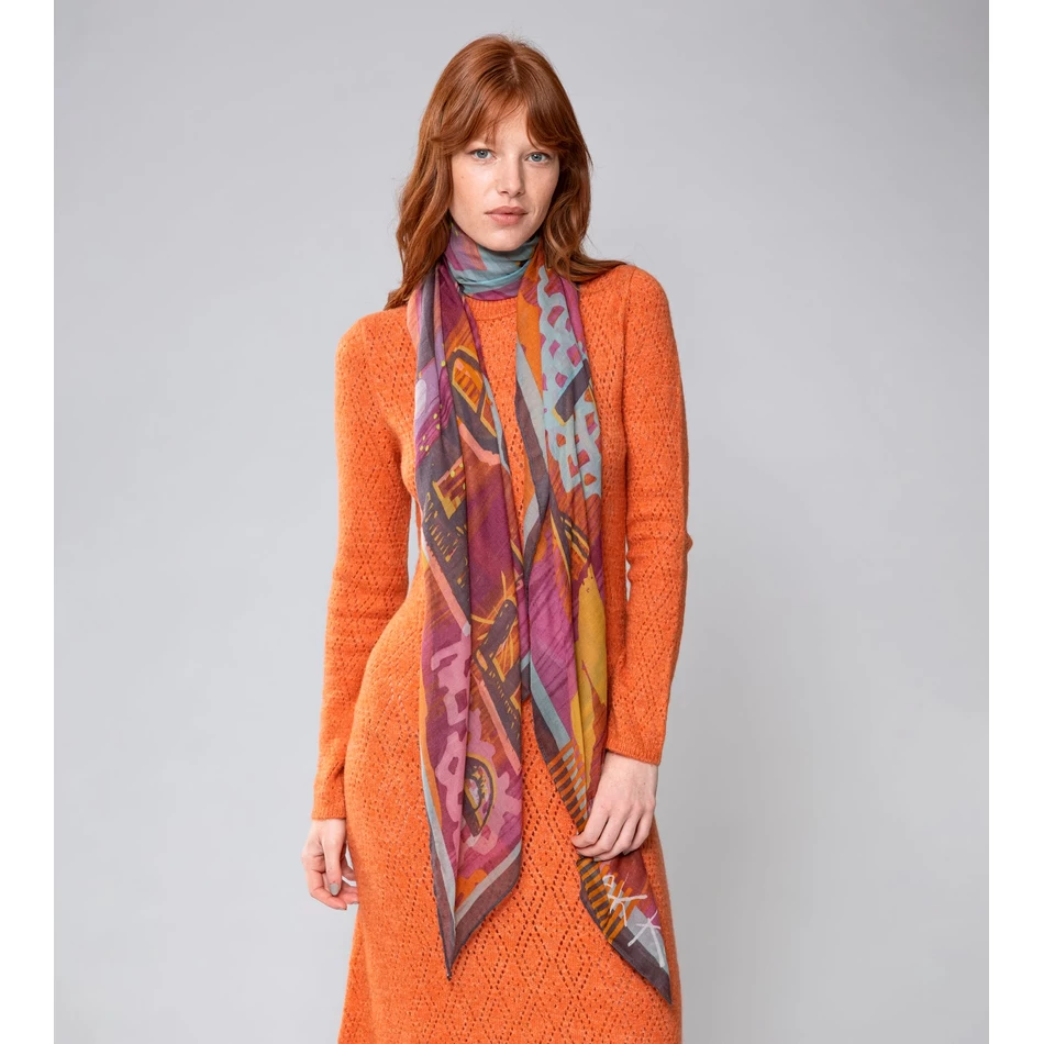 Anekke Eșarfă Violet Contemporană