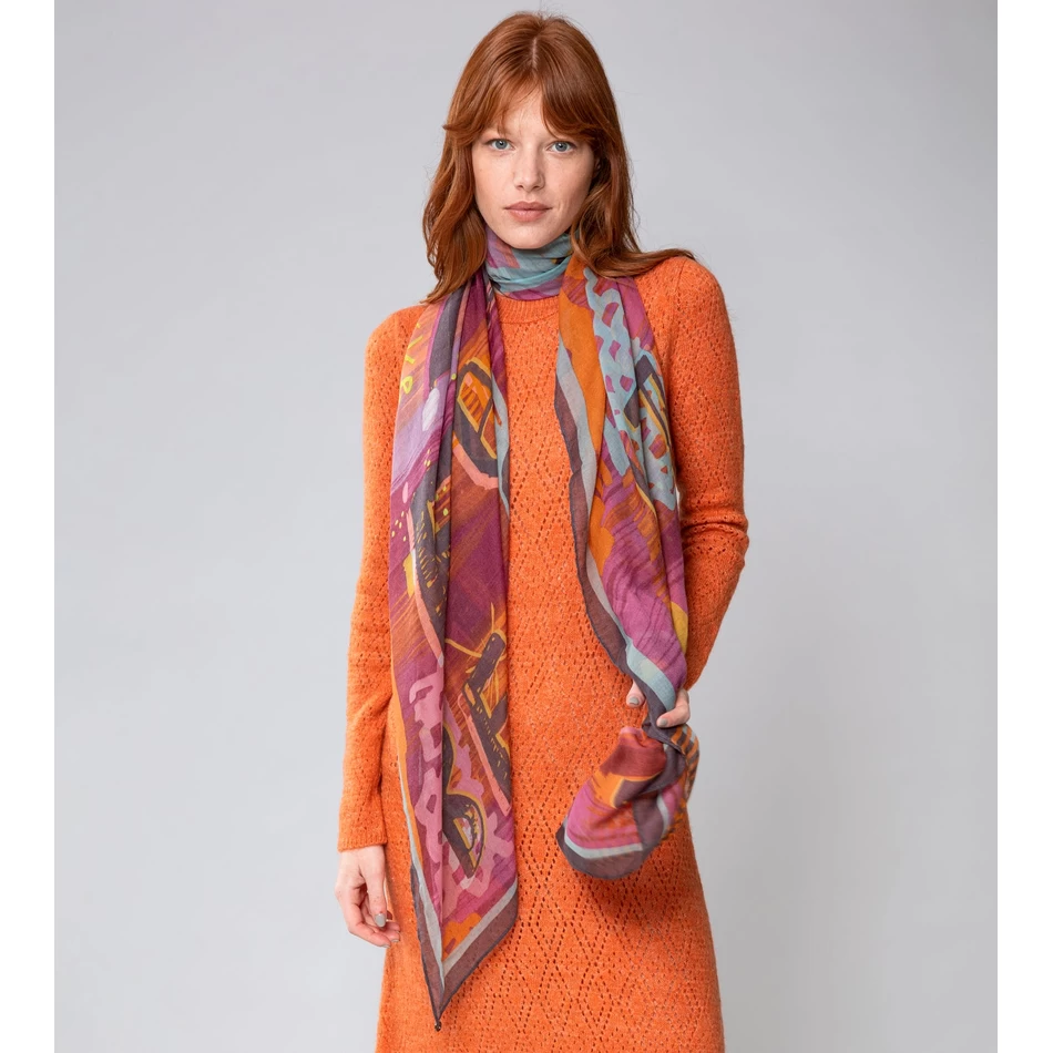 Anekke Eșarfă Violet Contemporană