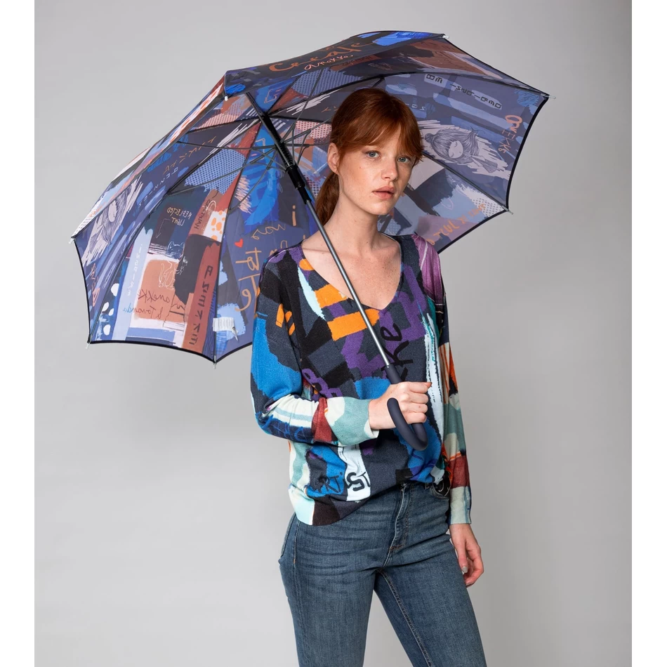 Anekke مظلة طويلة من الفينيل