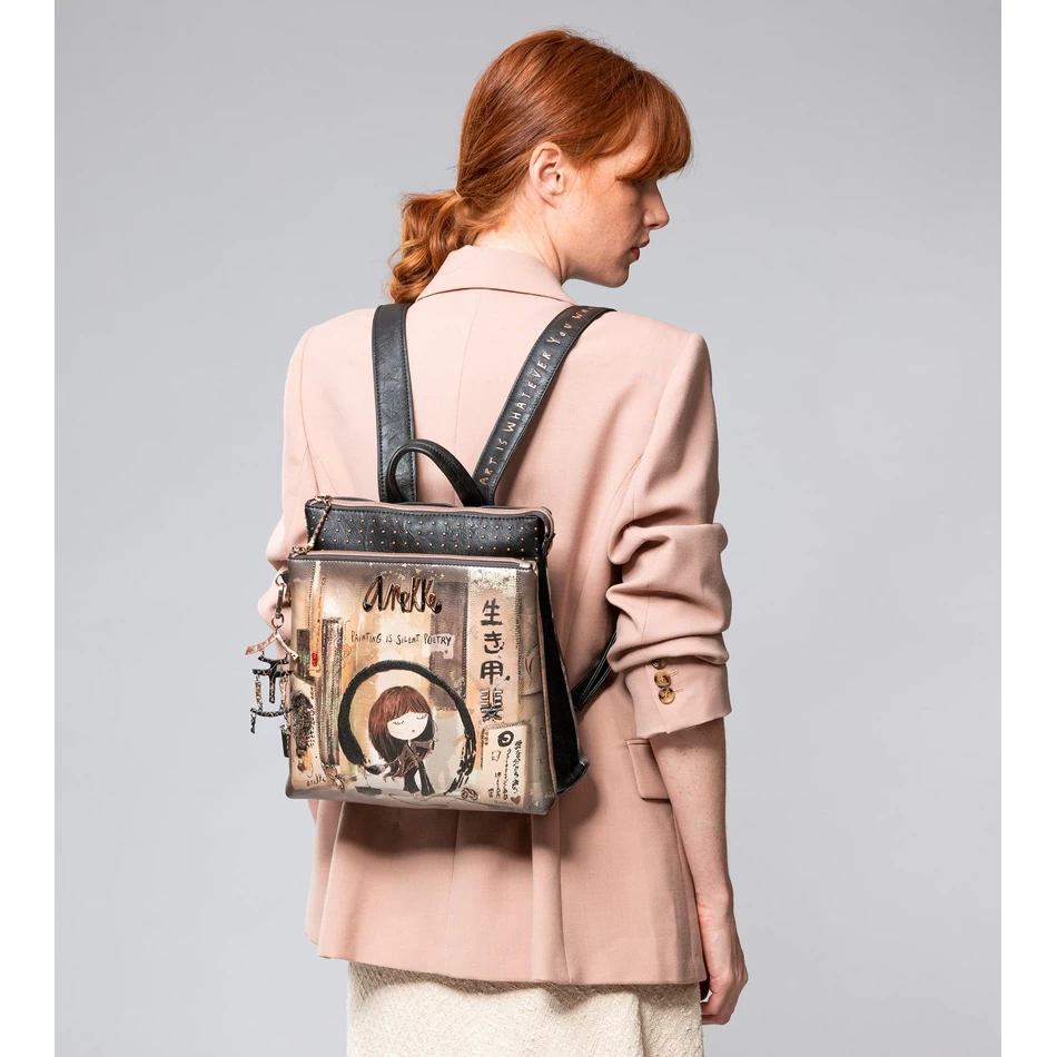 Anekke Shōen Mochila Preta Média