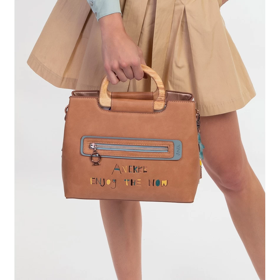 Tříkomorová Kabelka Anekke Sunrise S Dřevěnou Rukojetí