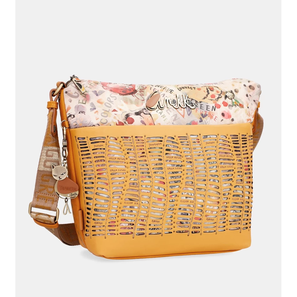 Anekke Nature Pachamama большая сумка-мессенджер цвета охры