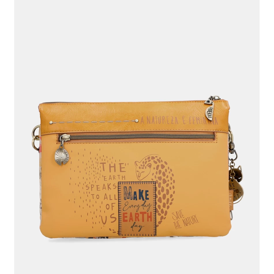 Anekke Nature Pachamama Okranvärinen Crossbody Laukku Kahdella Lokerolla