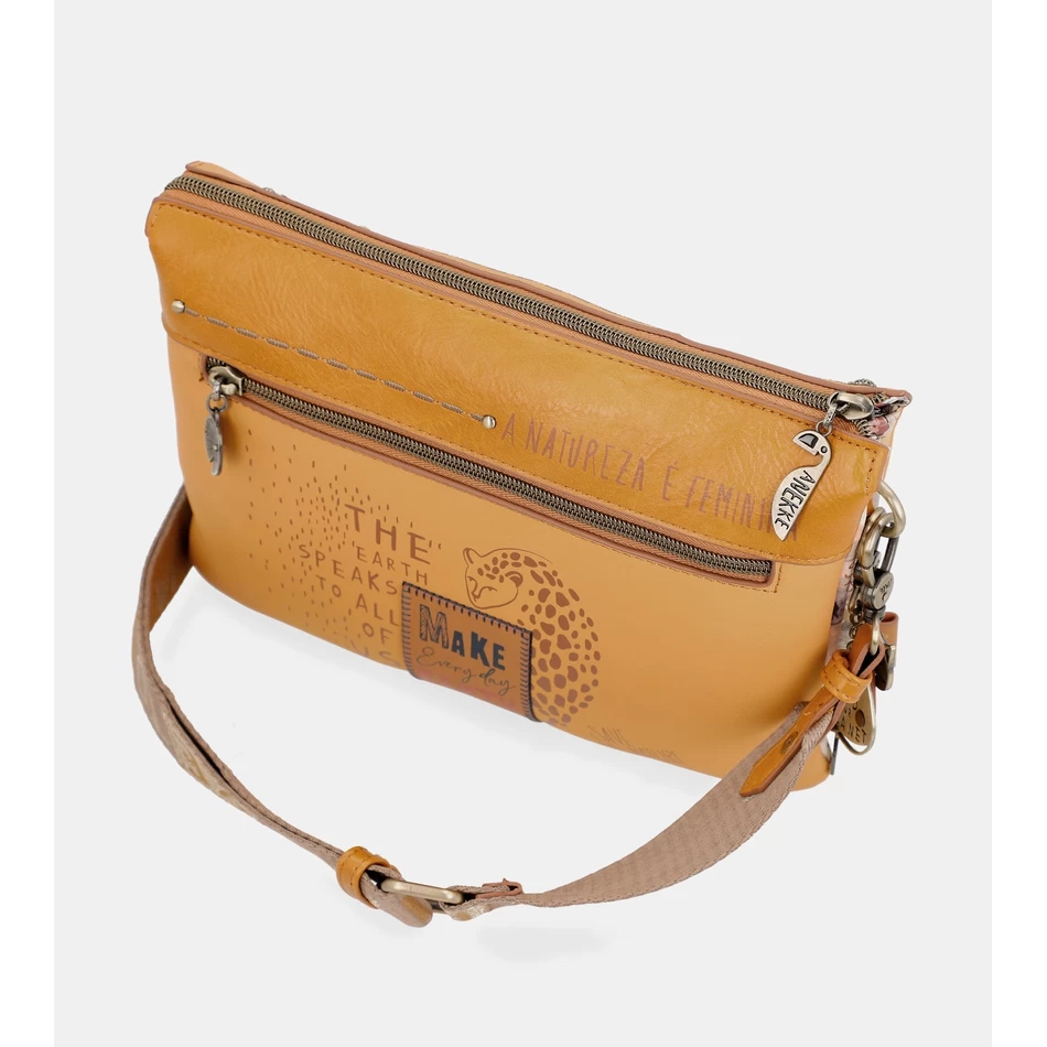 Anekke Nature Pachamama Okranvärinen Crossbody Laukku Kahdella Lokerolla