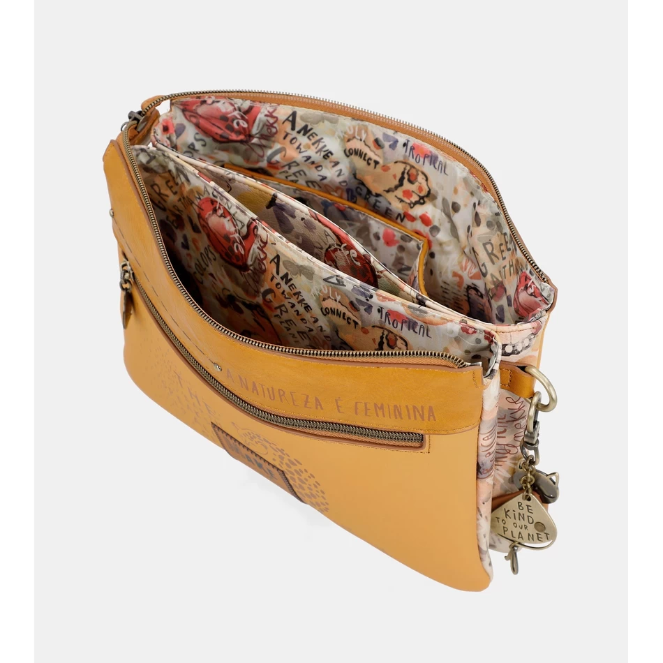 Anekke Nature Pachamama Okranvärinen Crossbody Laukku Kahdella Lokerolla