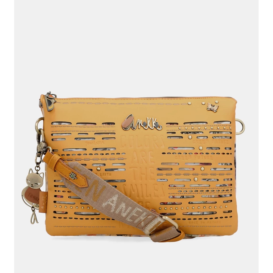 Anekke Nature Pachamama Okranvärinen Crossbody Laukku Kahdella Lokerolla