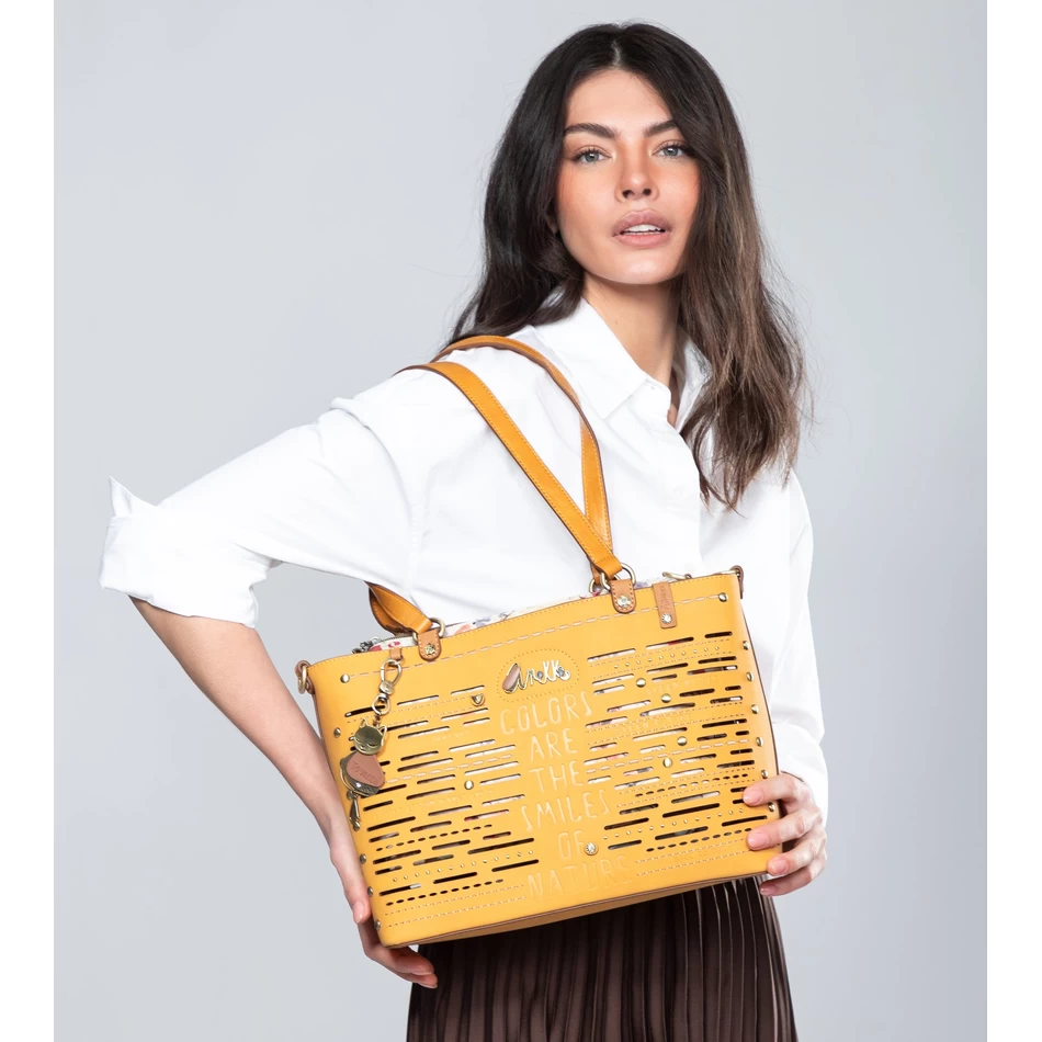 Anekke Nature Pachamama Ocker Große Einkaufstasche