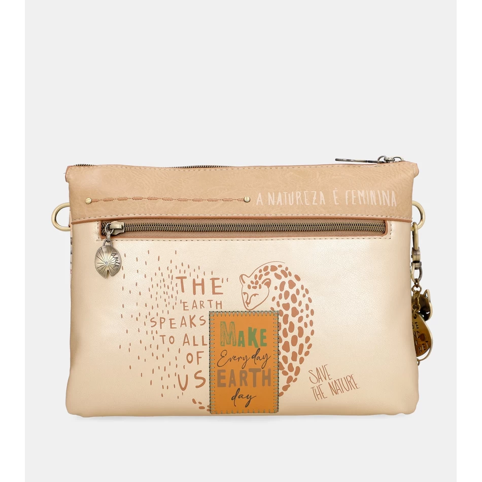 Anekke Nature Pachamama Kultainen Crossbody Laukku Kahdella Lokerolla