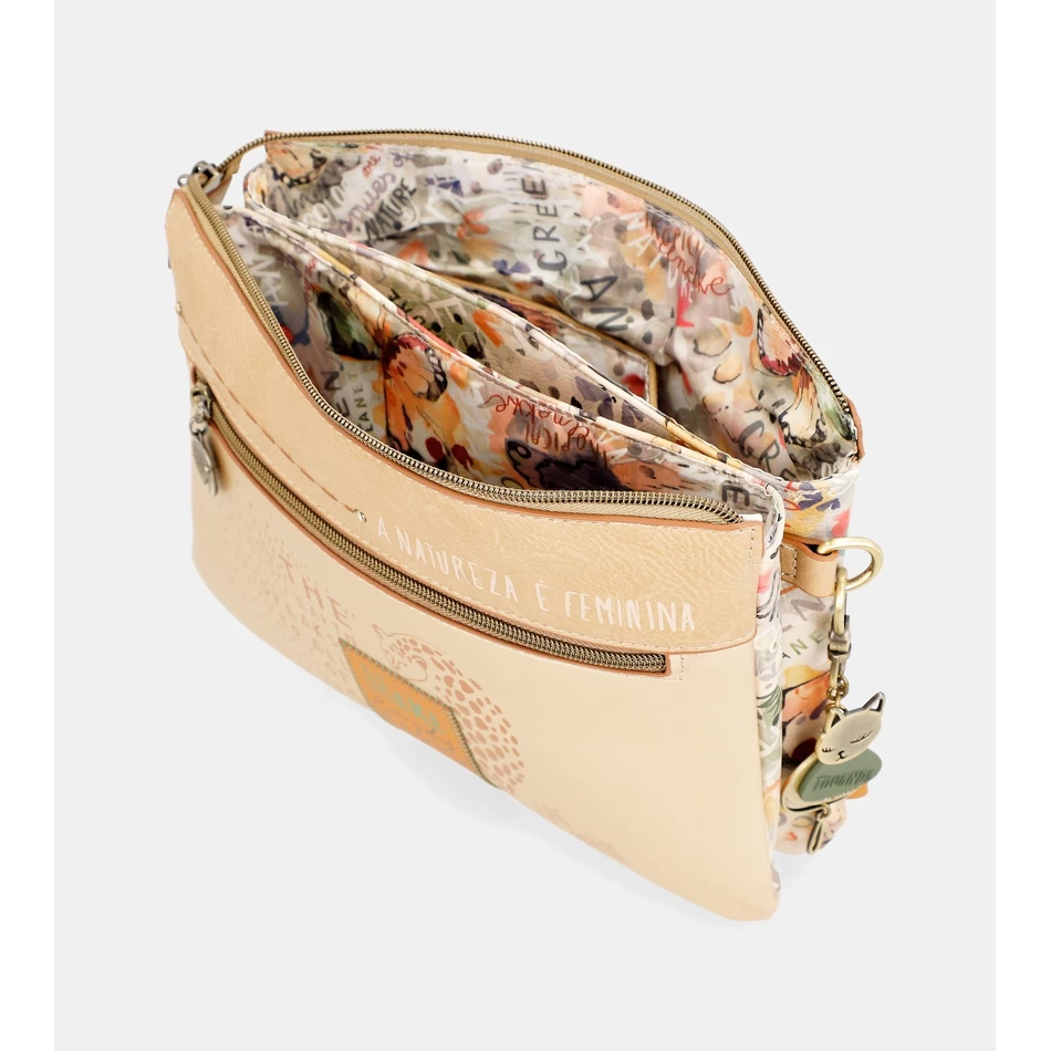 Anekke Nature Pachamama Kultainen Crossbody Laukku Kahdella Lokerolla
