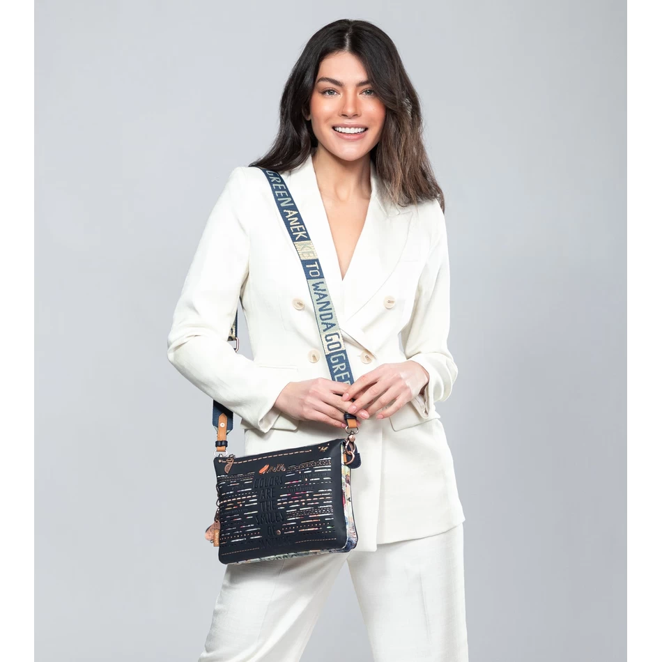 Anekke Nature Pachamama Laivastonsininen Crossbody Laukku, Jossa 2 Lokeroa