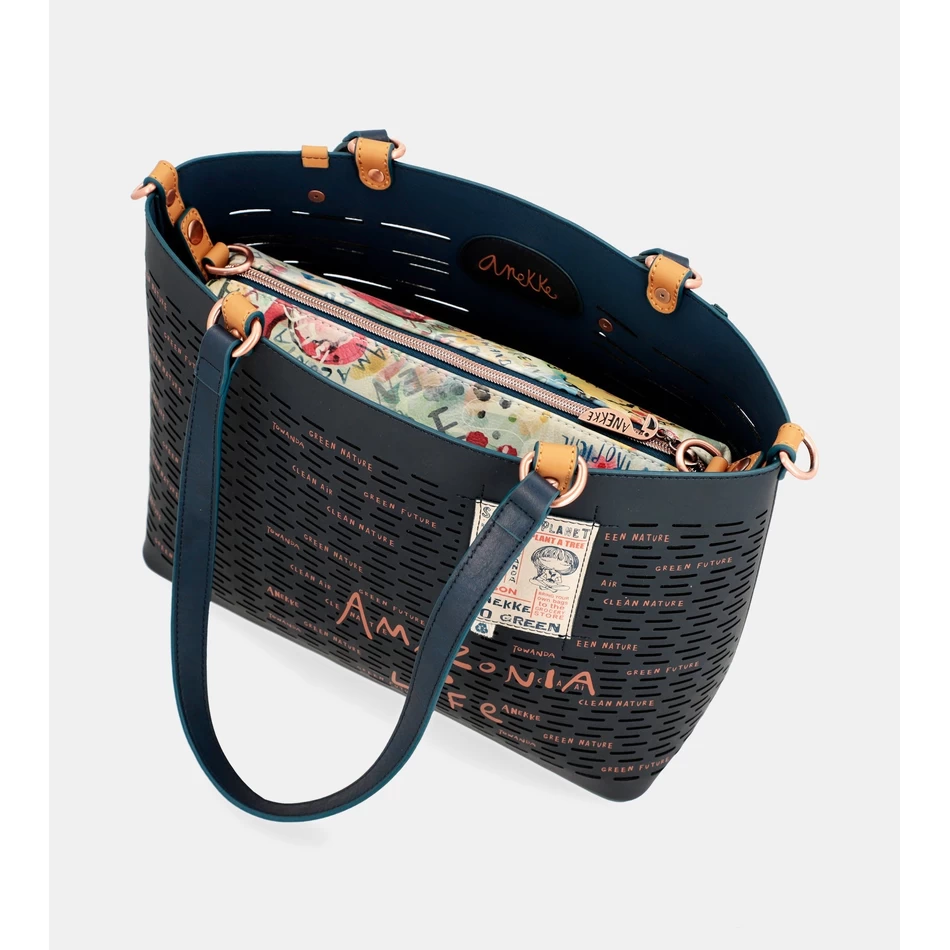 Geantă Tote Mare Anekke Nature Pachamama Bleumarin