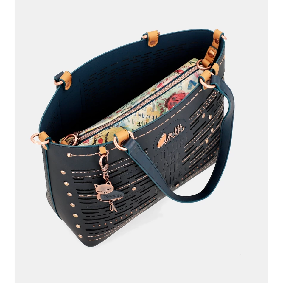 Geantă Tote Mare Anekke Nature Pachamama Bleumarin