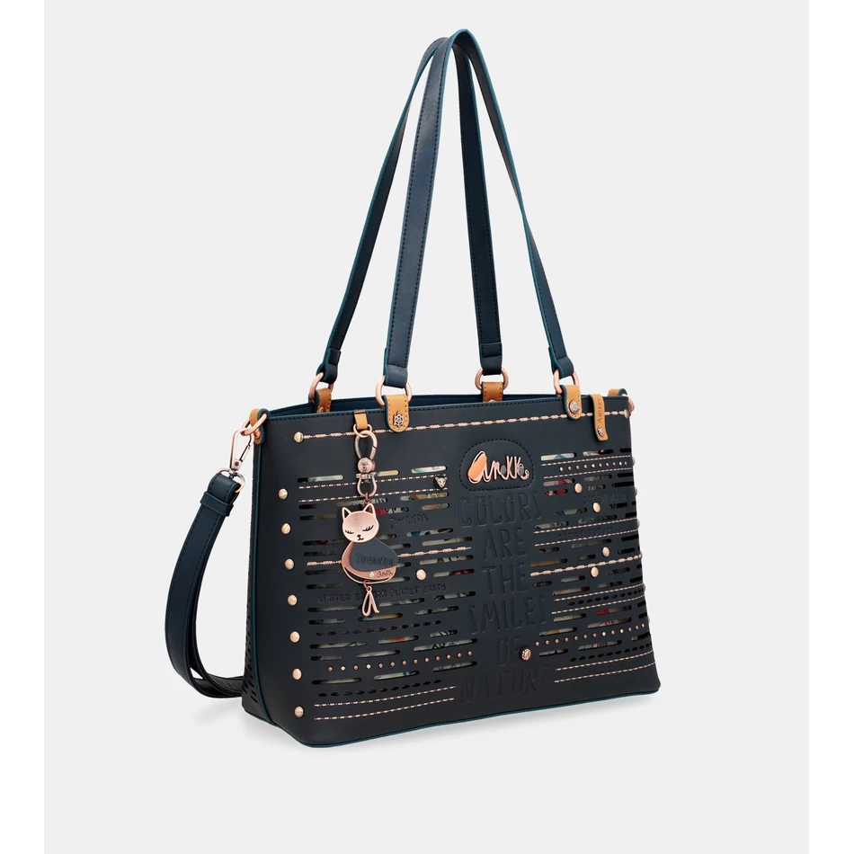 Geantă Tote Mare Anekke Nature Pachamama Bleumarin