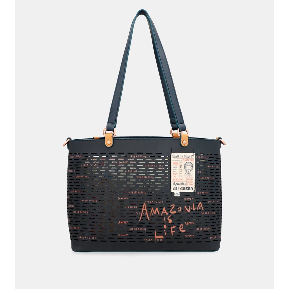 Geantă Tote Mare Anekke Nature Pachamama Bleumarin