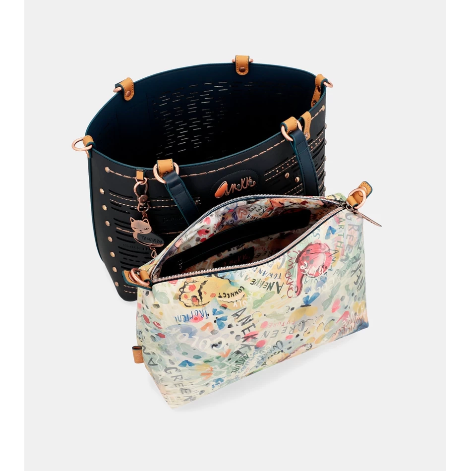 Geantă Tote Mare Anekke Nature Pachamama Bleumarin