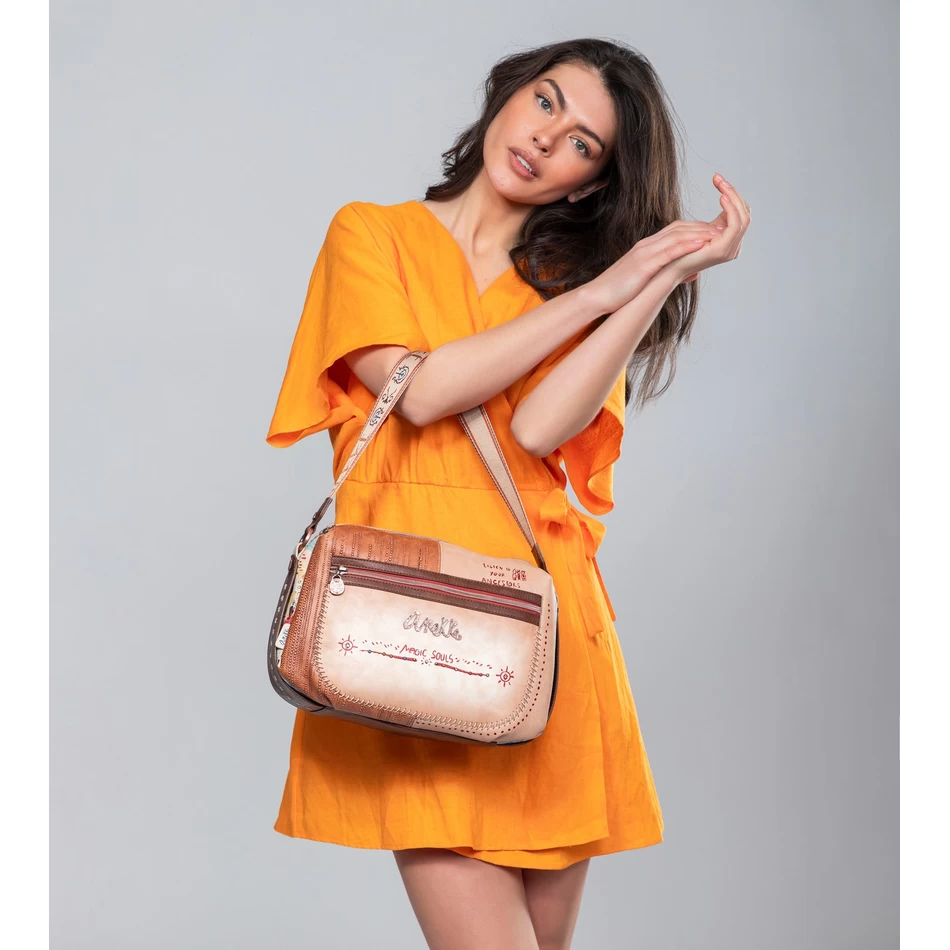 תיק קרוסבודי גדול שבט Anekke עם רצועת כתף