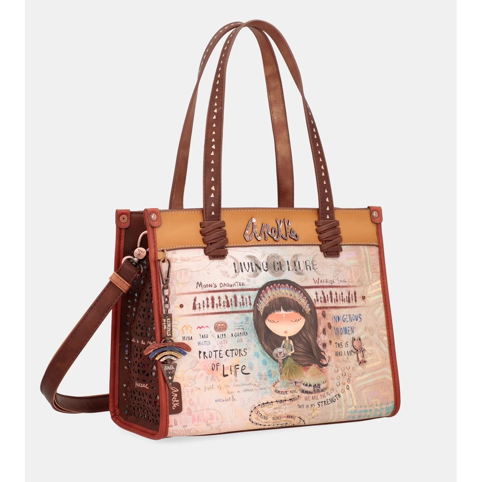 Anekke Menire Tygväska Med Tryck Och Axelrem