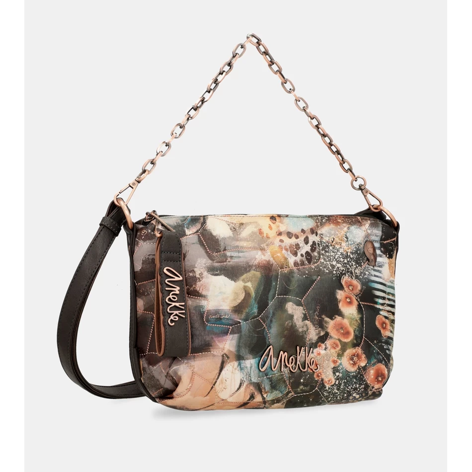 Anekke Shōen Pehmustettu Olkalaukku Metallikahvalla