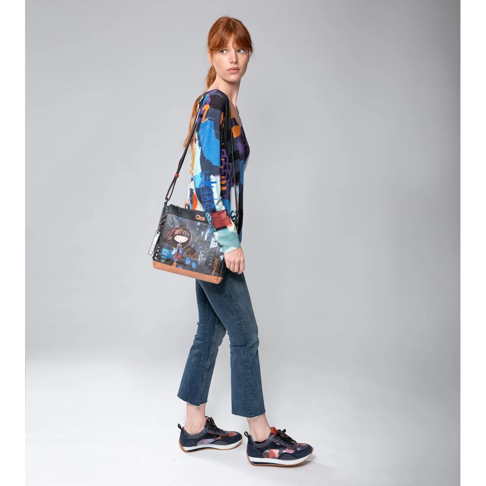 Anekke Eigentijdse Rechthoekige Schoudertas Met 3 Vakken Eigentijds