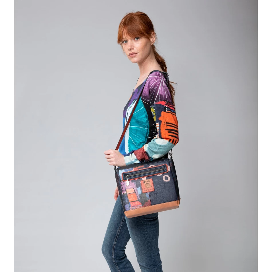 Anekke Eigentijdse Rechthoekige Schoudertas Met 3 Vakken Eigentijds