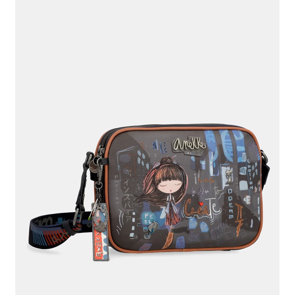 Anekke Samtida Budväska Med 3 Fack