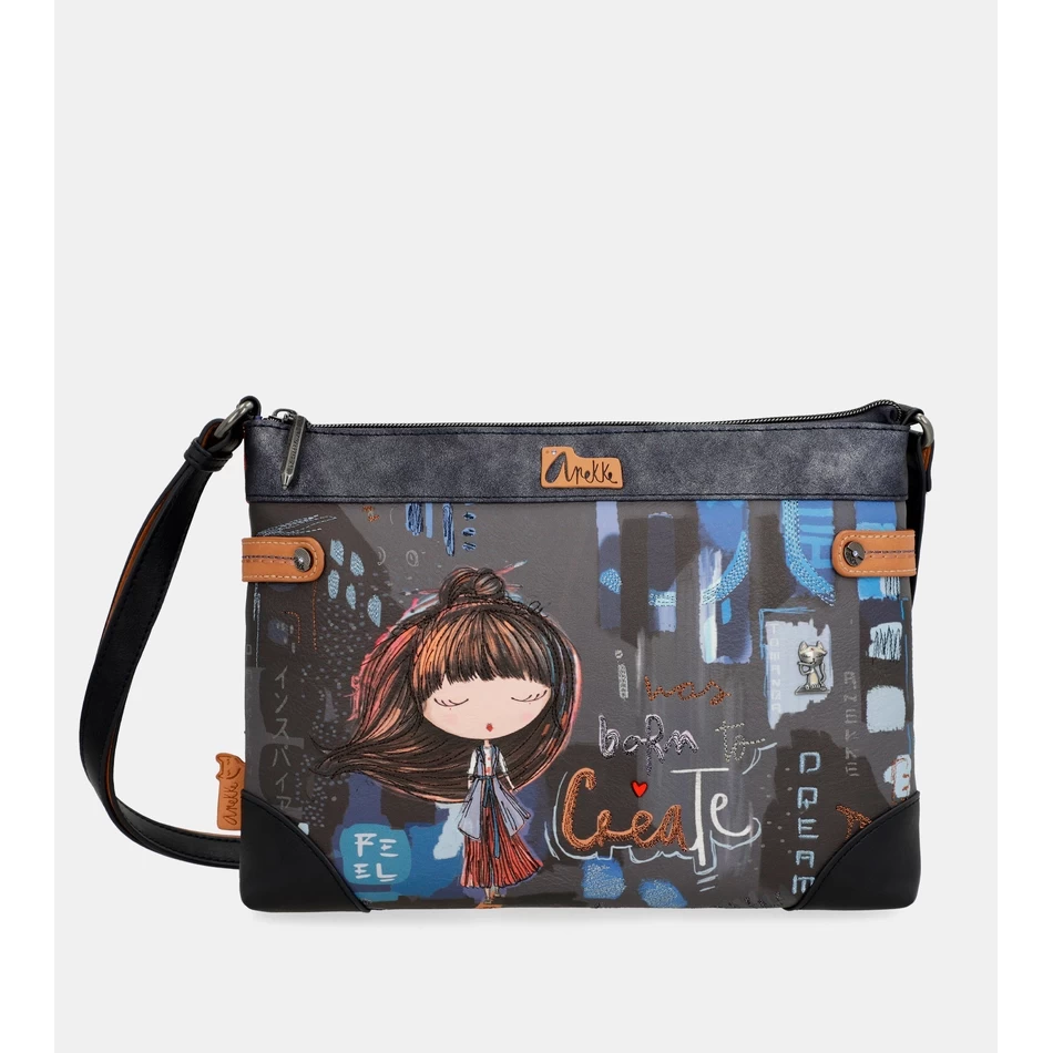 Anekke Nykyaikainen Suuri Painettu Olkalaukku