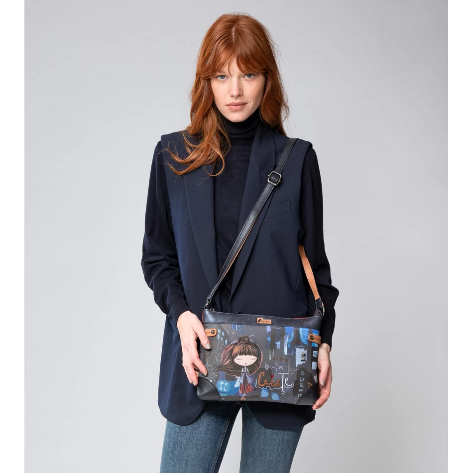 Anekke Nykyaikainen Suuri Painettu Olkalaukku