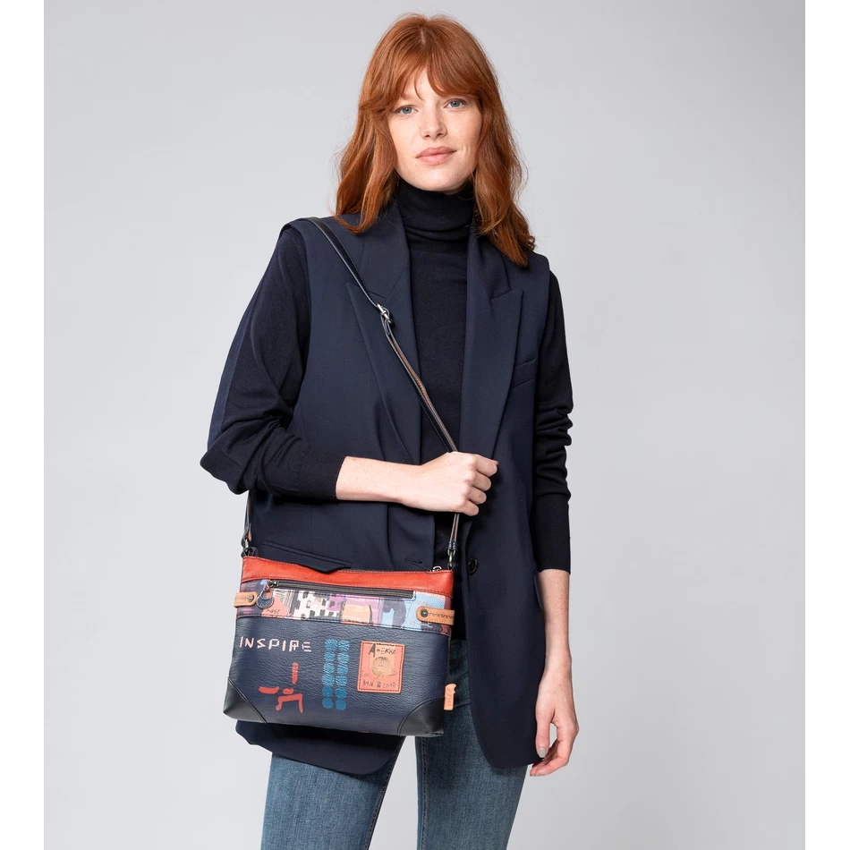 Anekke Nykyaikainen Suuri Painettu Olkalaukku