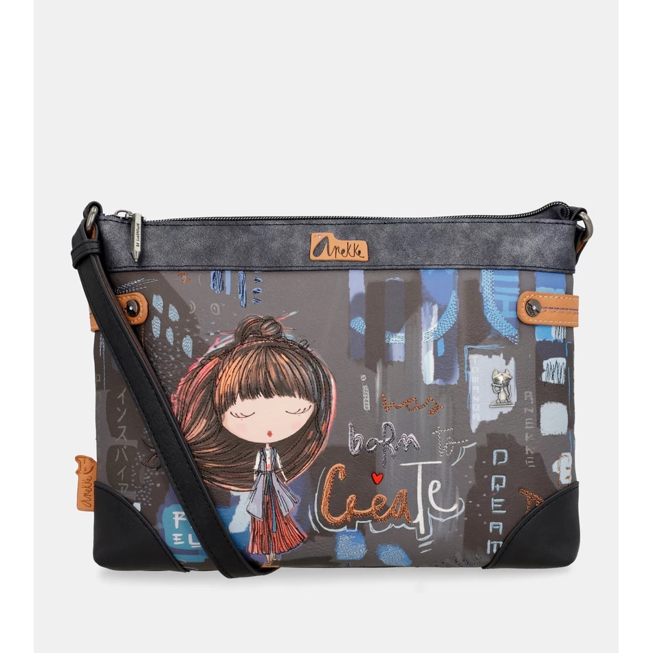 Anekke Nykyaikainen Suuri Painettu Olkalaukku