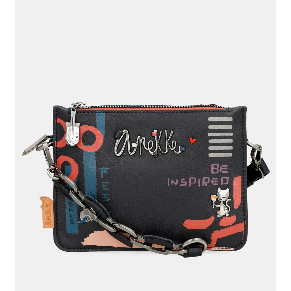 Anekke Nagare 3-osastoinen Pieni Olkalaukku