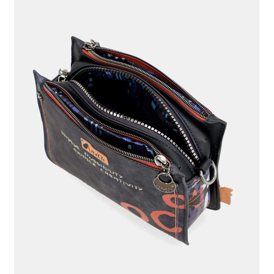 Anekke Nagare 3-osastoinen Pieni Olkalaukku