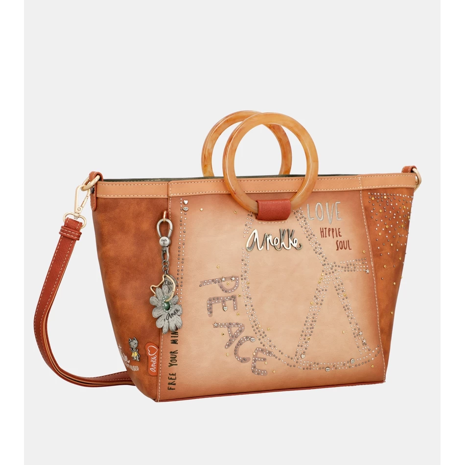 Anekke Blommor Crossbody-väska Med Runda Handtag