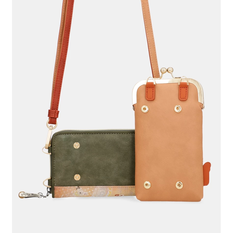 Anekke Peace & Love Borsa Portafoglio RFID 3 In 1 Color Cammello