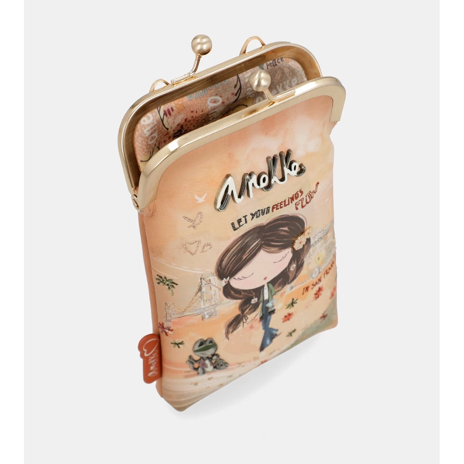 Anekke Peace & Love Borsa Portafoglio RFID 3 In 1 Color Cammello