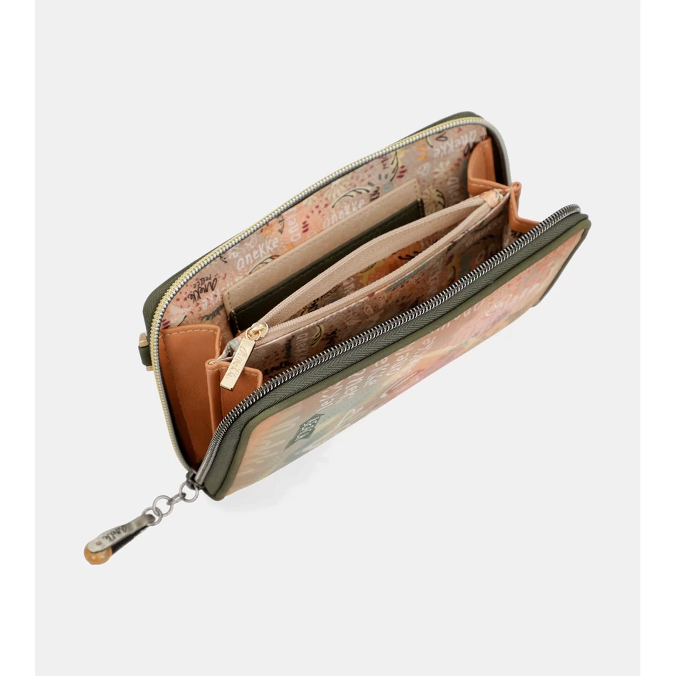 Anekke Peace & Love Borsa Portafoglio RFID 3 In 1 Color Cammello