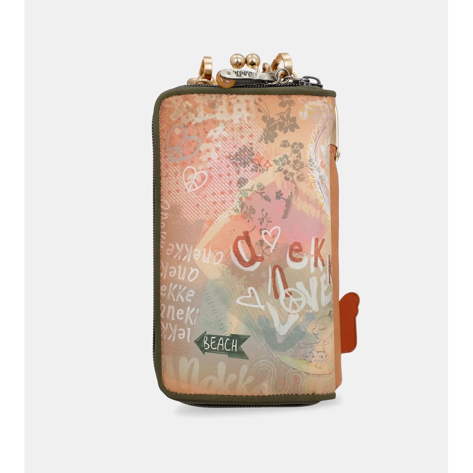 Anekke Peace & Love Borsa Portafoglio RFID 3 In 1 Color Cammello
