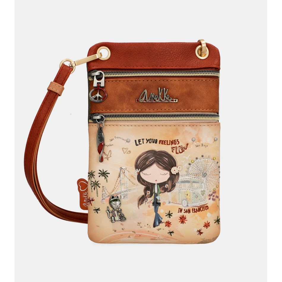 Anekke Peace & Love Camel Mini Crossbody Kott
