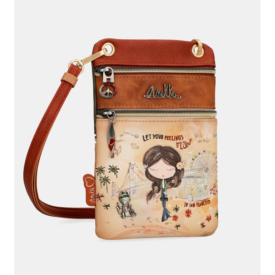 Anekke Peace & Love Camel Mini Crossbody Kott