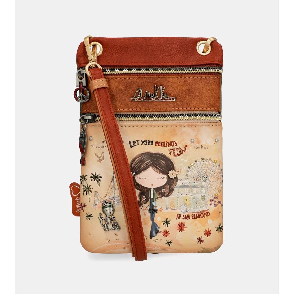 Anekke Peace & Love Camel Mini Crossbody Kott