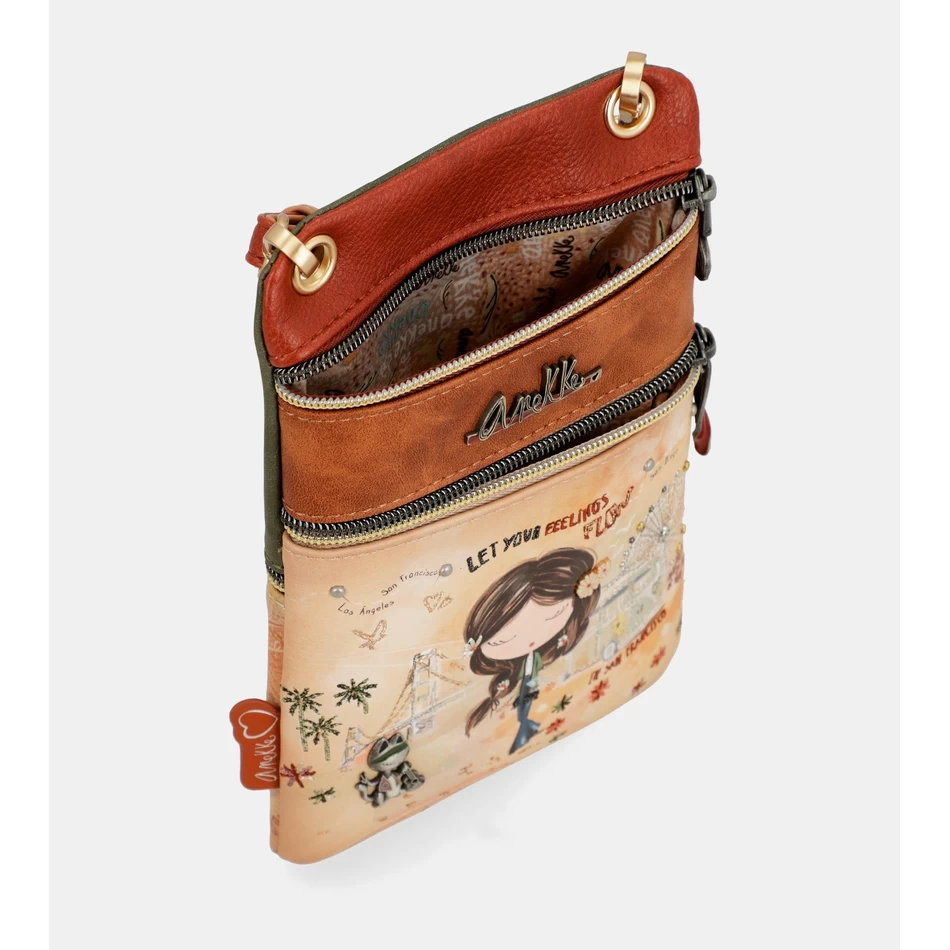 Anekke Peace & Love Camel Mini Crossbody Kott